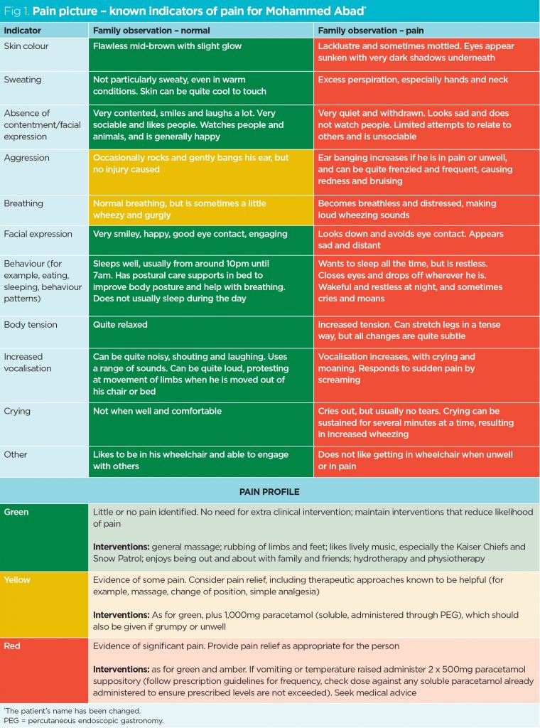 Identifying pain in people who have complex communication needs ...